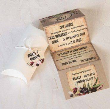 39800, invitación, boda, cardnovel, caja, cilíndrica, flores, vintage