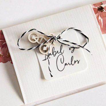 39806, invitación, boda, cardnovel, estilo, sobre, flores