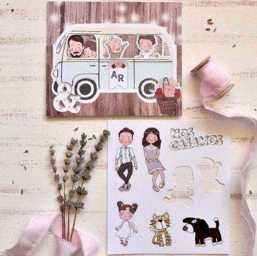 39807, invitación, boda, cardnovel, minivan, furgoneta, familia