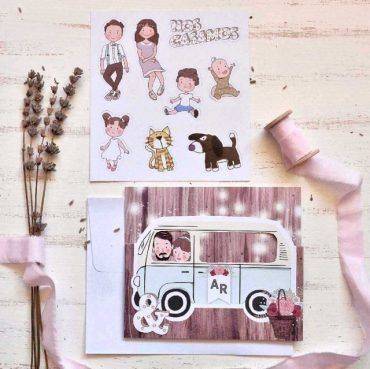 39807, invitación, boda, cardnovel, minivan, furgoneta, familia