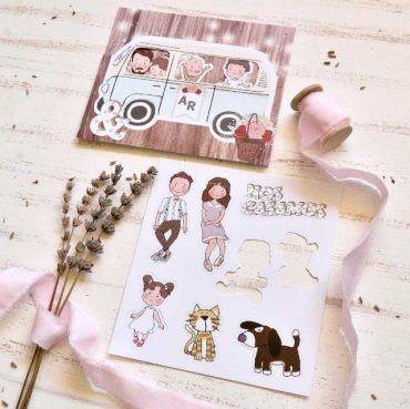 39807, invitación, boda, cardnovel, minivan, furgoneta, familia