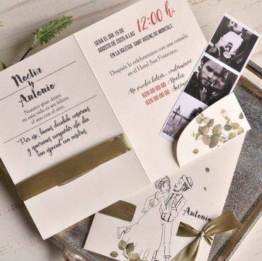 39811, invitación, boda, cardnovel, novios, vintage, tira, de, fotos