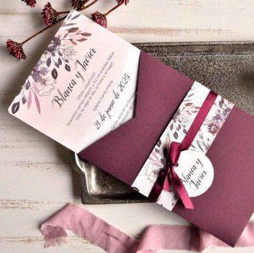 39812, invitación, boda, cadnovel, vintage, morada, flores