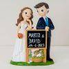 figura tarta, novios, boda, pizarra, Y62