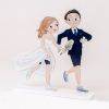 figura tarta, novios, boda, running, w919, madera