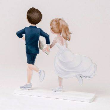 figura tarta, novios, boda, running, w919, madera