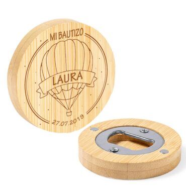 abrebotellas bambú imantado y personalizable