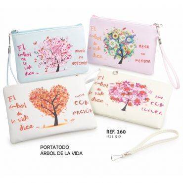 Neceser o portatodo con árbol de la vida y frases positivas