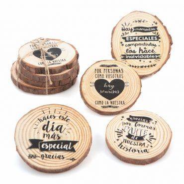 detalle, hombre, boda, regalo, recuerdo, posavasos, madera, frases, 228