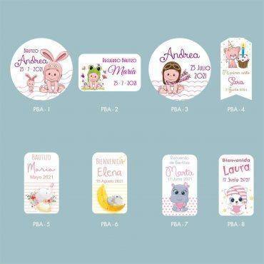 Pegatina para detalles de bautizo, nacimiento y babyshower. Etiqueta adhesiva
