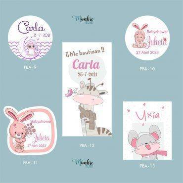 Pegatina para detalles de bautizo, nacimiento y babyshower. Etiqueta adhesiva