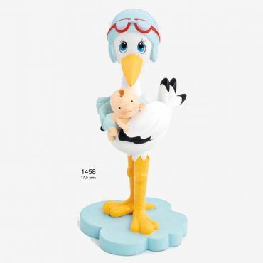 1458 Figura para tarta cigüeña piloto azul azul niño bebé