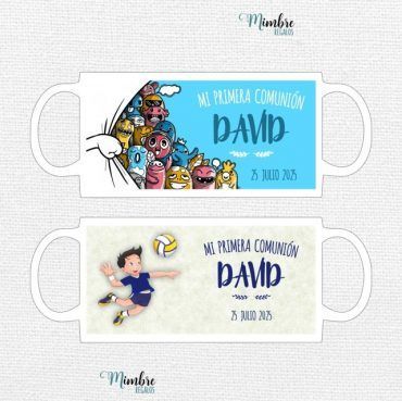 taza de cerámica blanca comunión personalizable