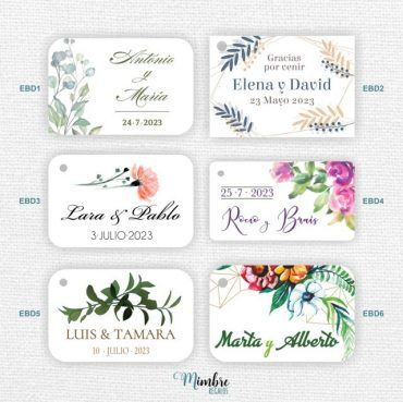 etiquetas colgantes para regalos de boda