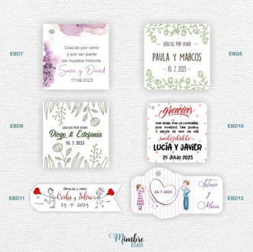 etiquetas colgantes para regalos de boda