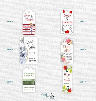 etiquetas colgantes para regalos de boda