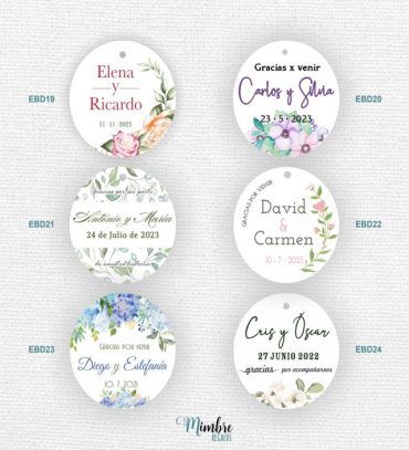 etiquetas colgantes para regalos de boda