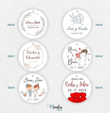etiquetas colgantes para regalos de boda