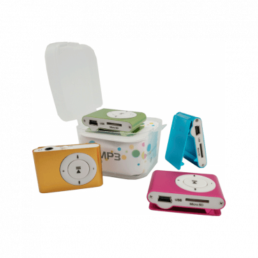 mp3 con pinza y auriculares