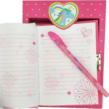 Diario de unicornio con bolígrafo
