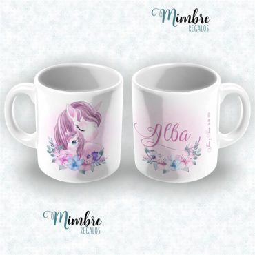 taza blanca de bautizo con foto de bebé
