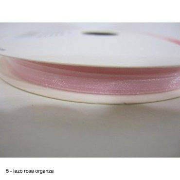 lazo de organza rosa para etiquetas colgantes