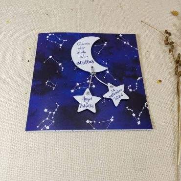 invitación de boda luna y estrellas portada
