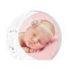 Taco de madera forex con figura de luna y foto de Demark