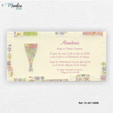 Invitación cáliz multicolor Busquets