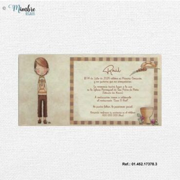 Invitación de niño rezando Busquets