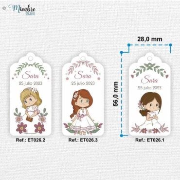 etiquetas comunión niña personalizables