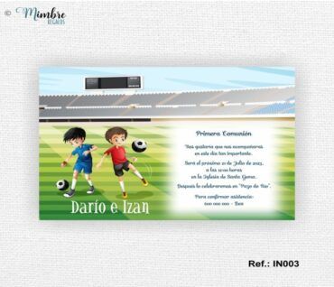 invitación comunión fútbol