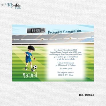 invitación comunión fútbol
