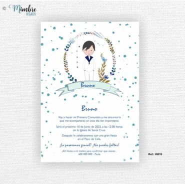 Invitación comunión niño marinero
