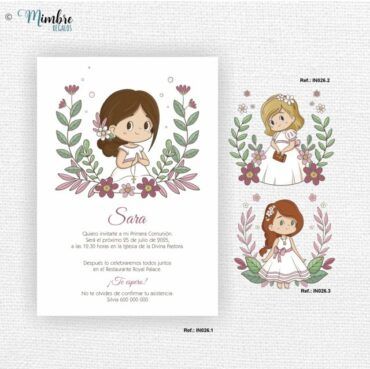 invitación comunión niña personalizable