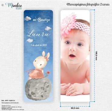 marcapáginas con foto personalizado bebé y bautizo