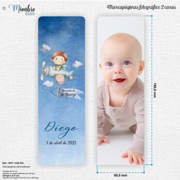 marcapáginas con foto personalizado bebé y bautizo